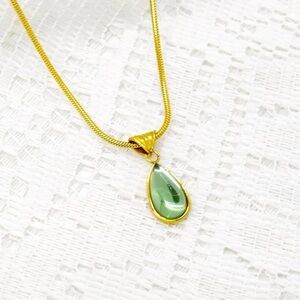 Emerald Teardrop Pendant Necklace